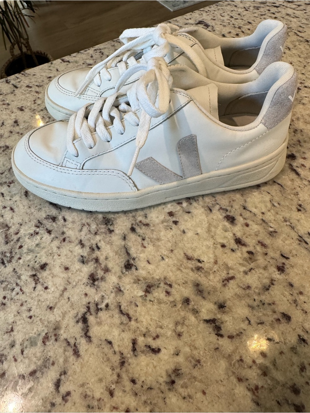 Veja V-12 Women's White Sneakers with Light Gray Accents size
